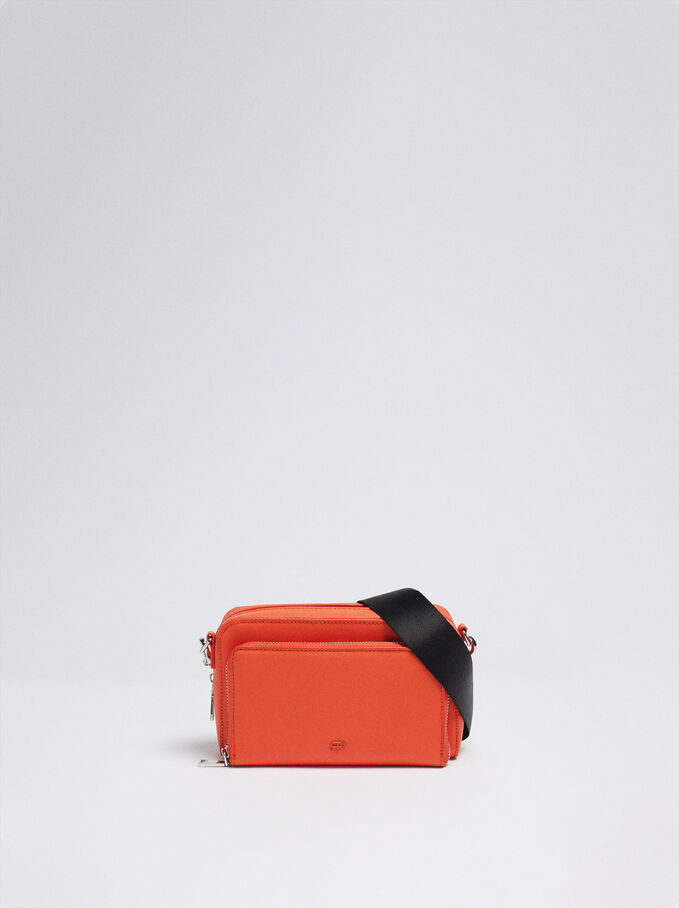 Crossbody Bag With Outer Pocket, Orange, hi-res