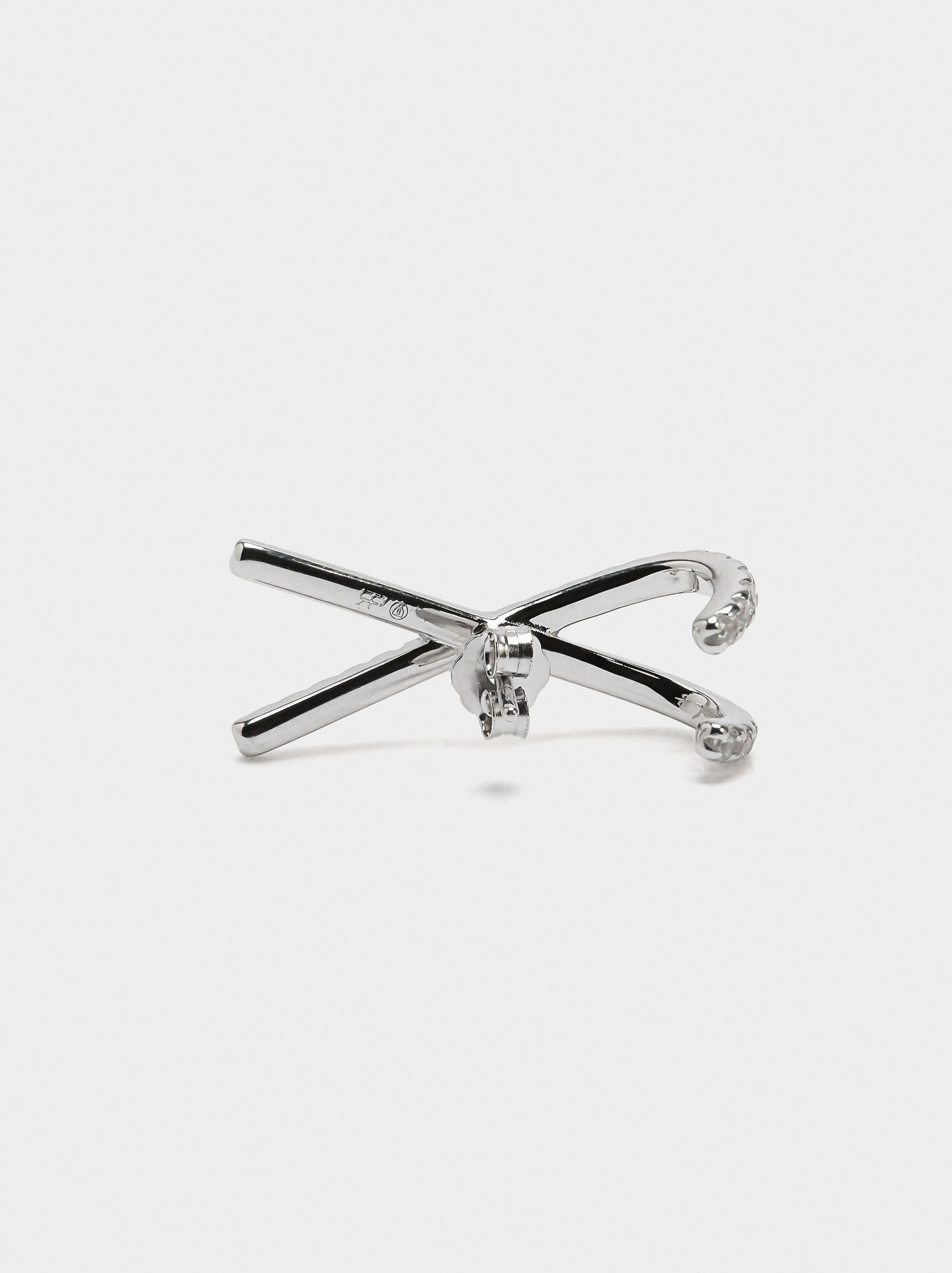 X earrings with cubic zirconia - 925 sterling silver image number 2.0