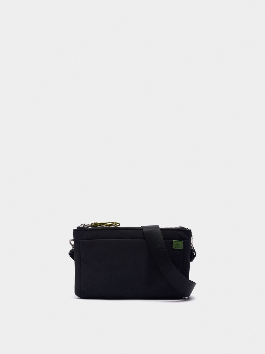 Double crossbody bag in nylon