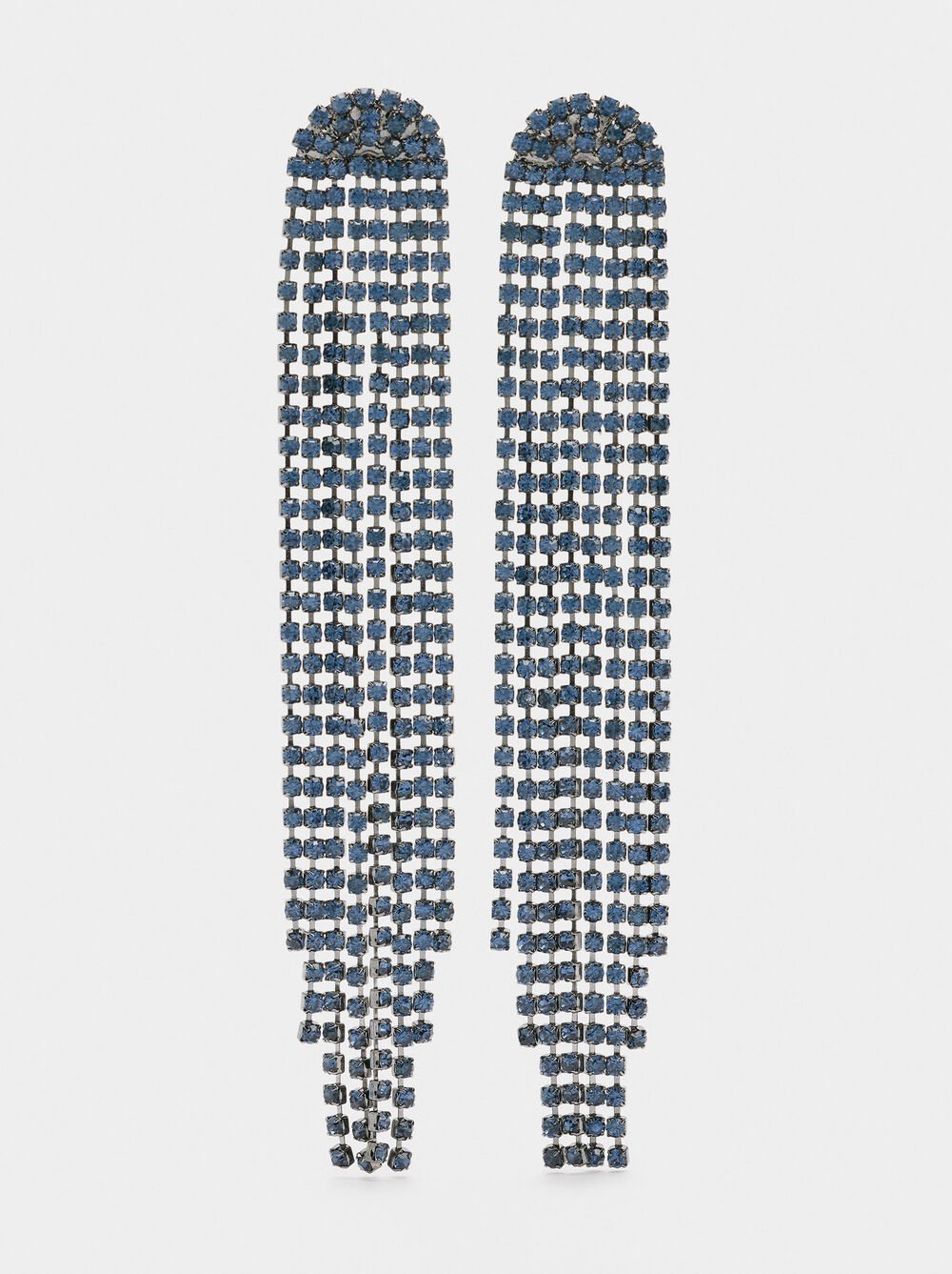 Maxi long earrings with crystals