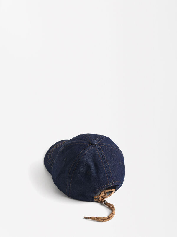 Embroidered denim cap