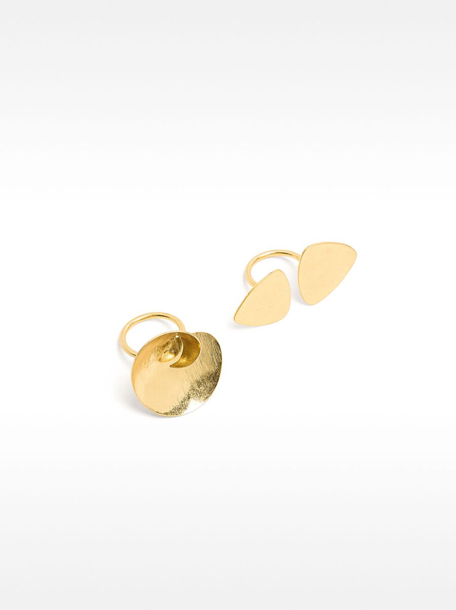 Set de anillos efecto cepillado