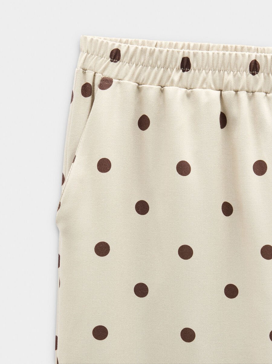 Trousers with polka dots with elastic waist