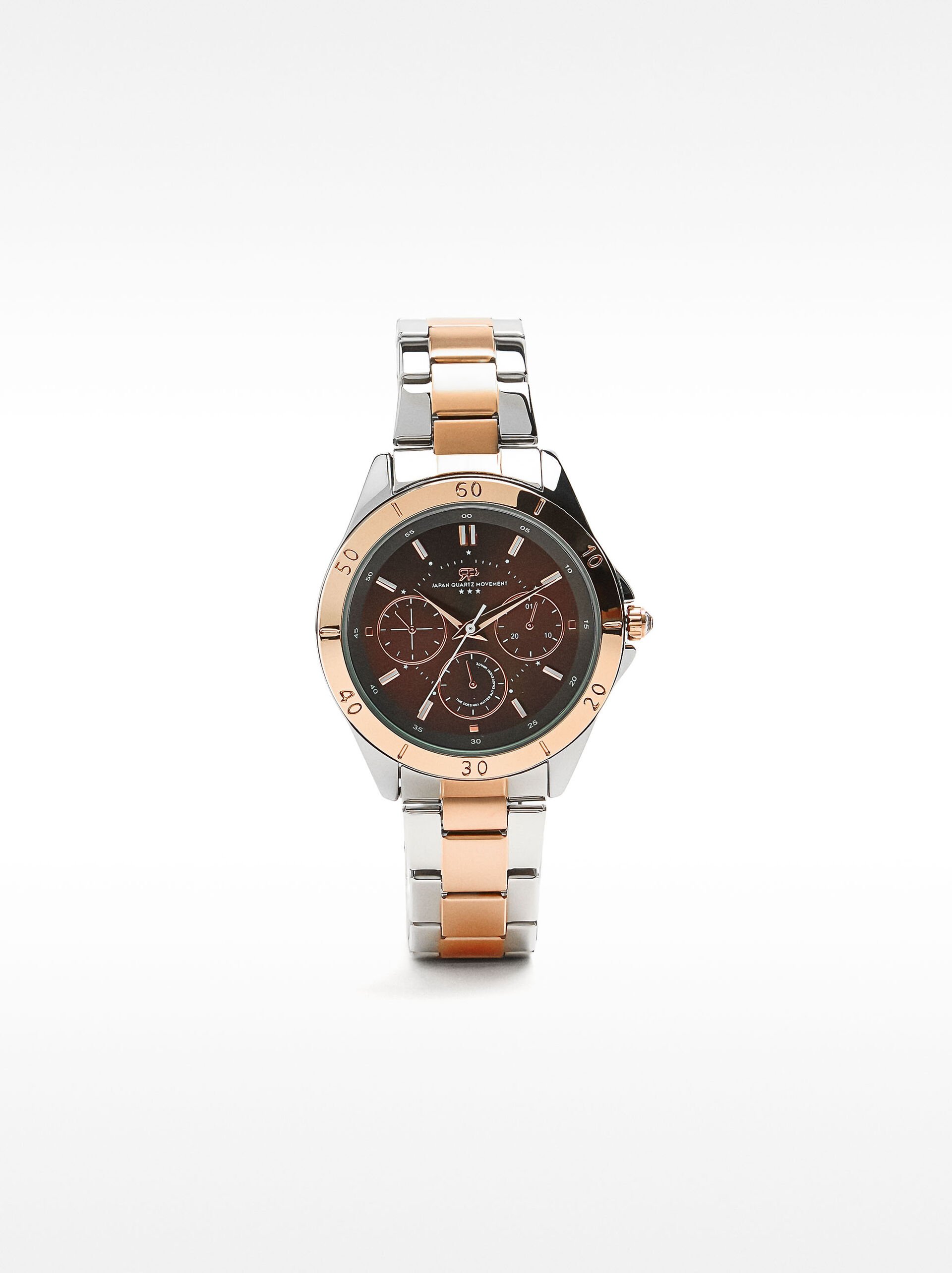 Reloj de pulsera de acero inoxidable bicolor image number 0.0