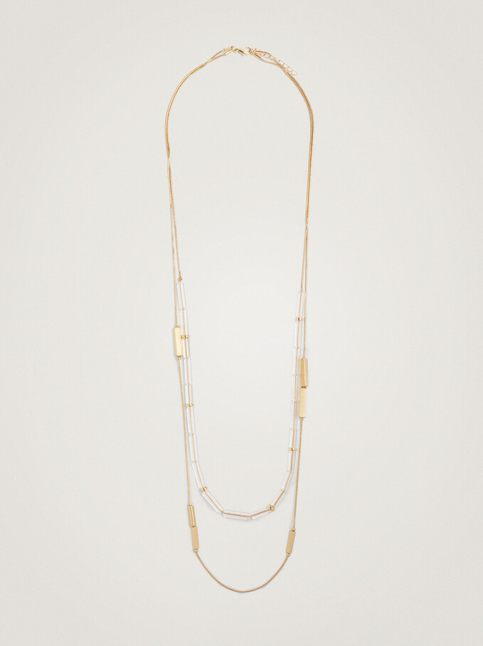 Long Golden Necklace, Golden, hi-res
