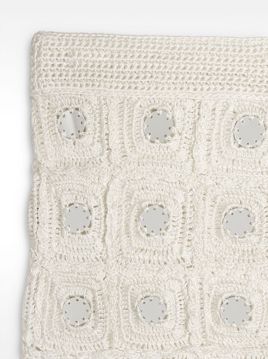 Short knitted skirt with mirror detail