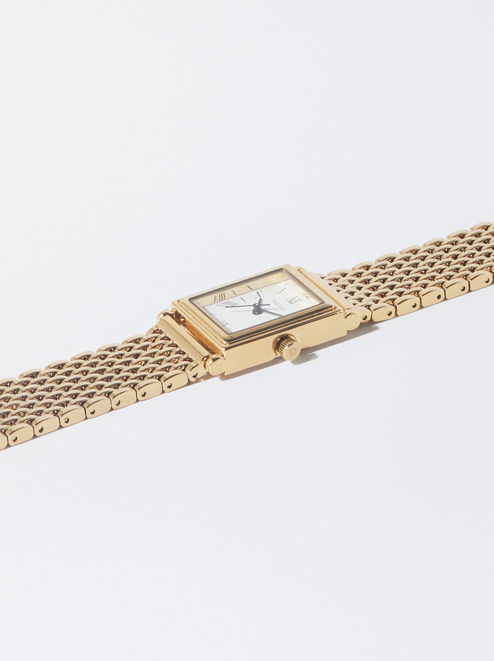 Watch With Metallic Mesh Strap image number 2.0