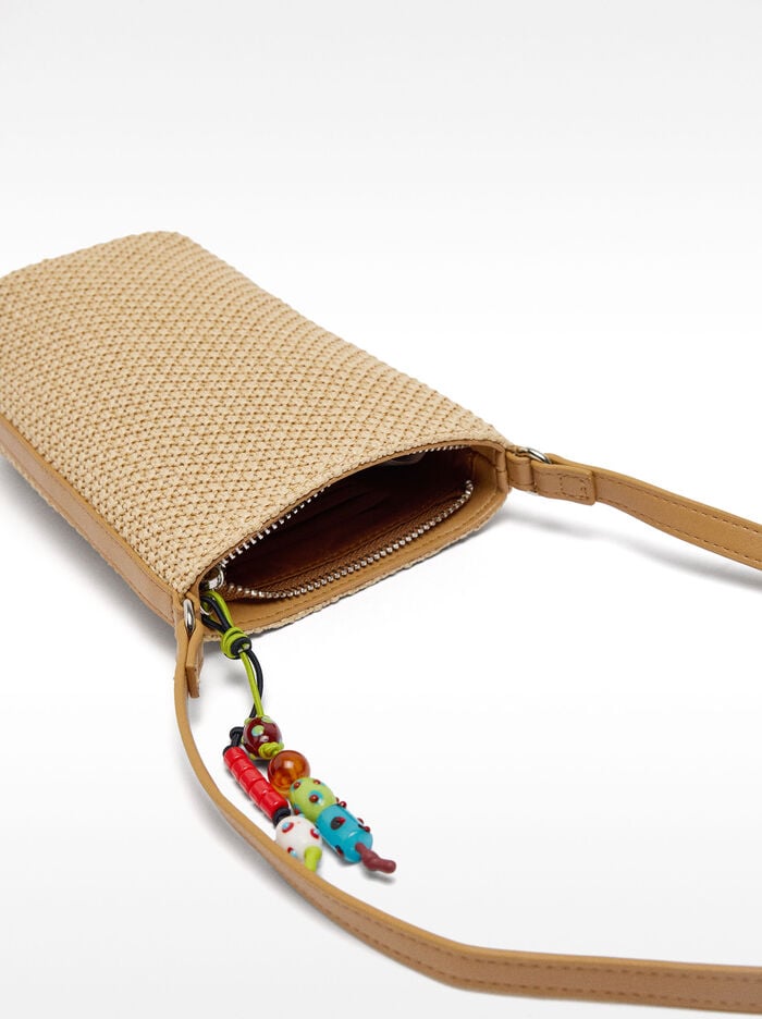 Straw-effect phone bag