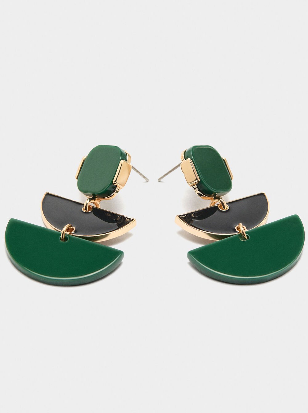 Geometric long earrings