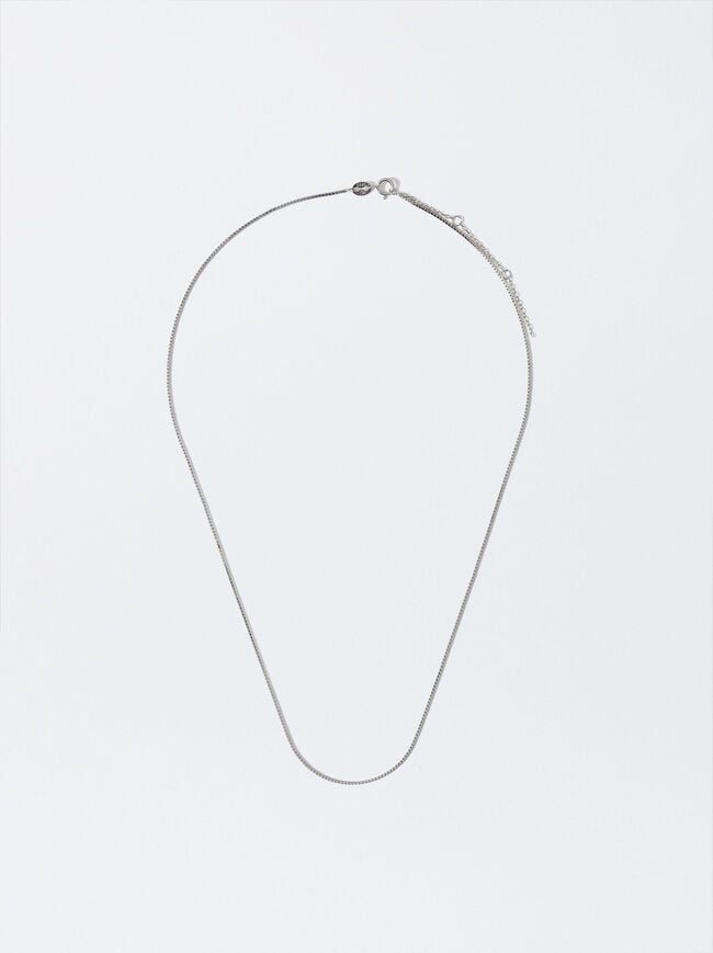 925 Silver Personalised Thin Chain Necklace image number 0.0