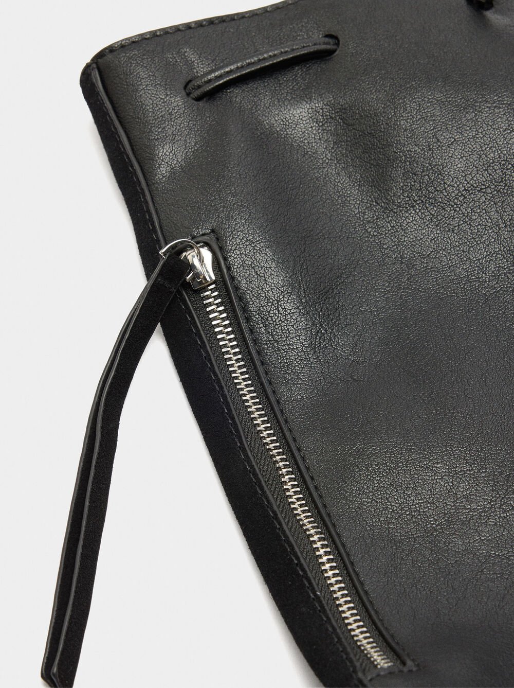 Backpack with leather details