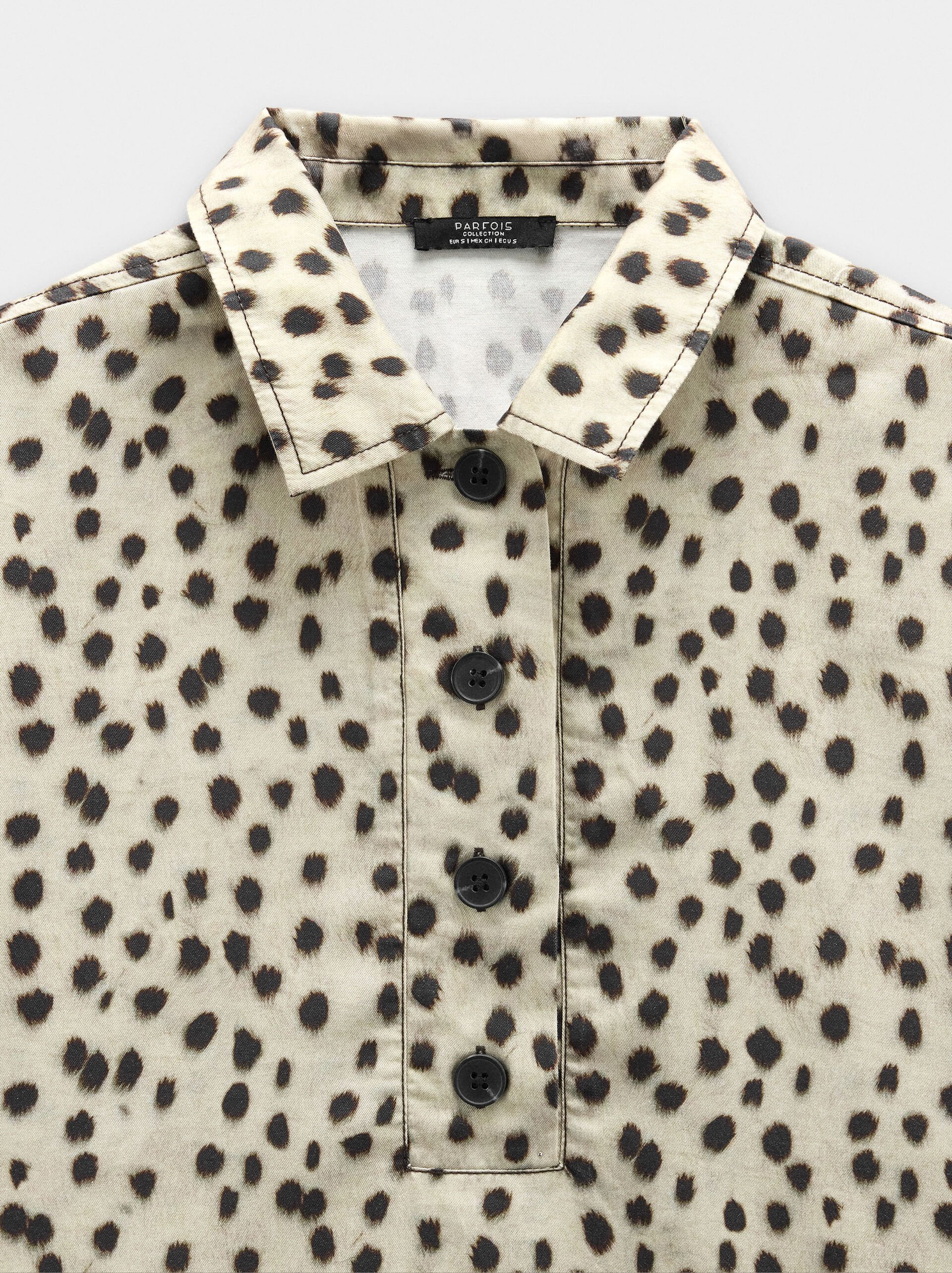 100% lyocell animal print shirt image number 6.0