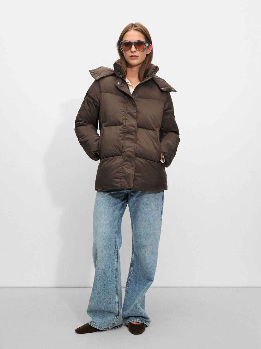 Quilted coat with hood