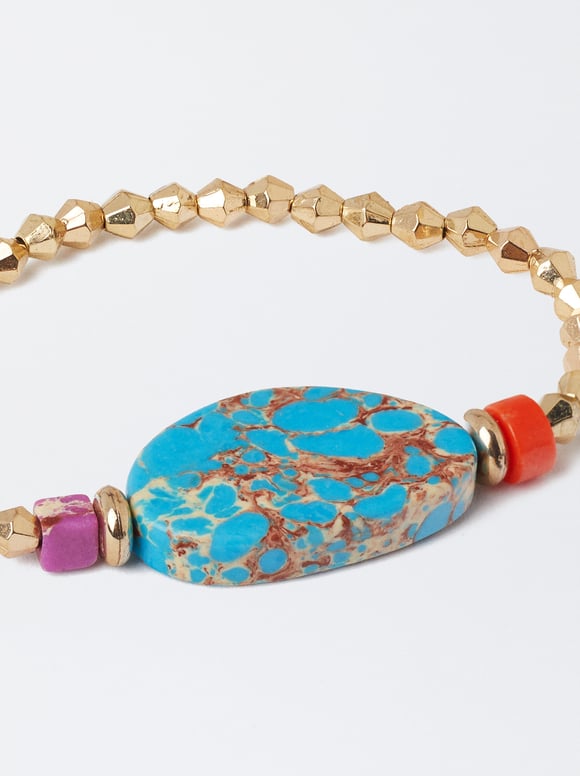 Elastic Bracelet With Stone, Multicolor, hi-res
