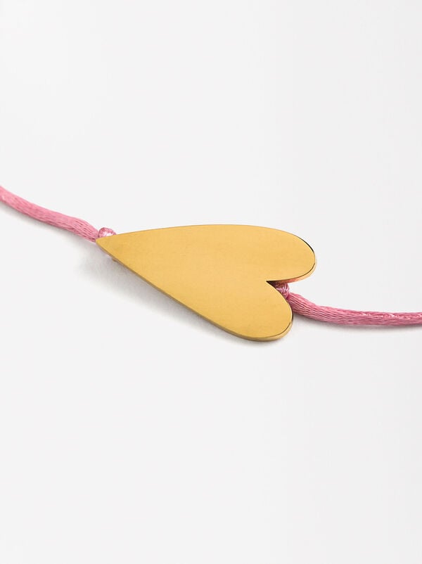 Bracciale regolabile cuore - acciaio inossidabile