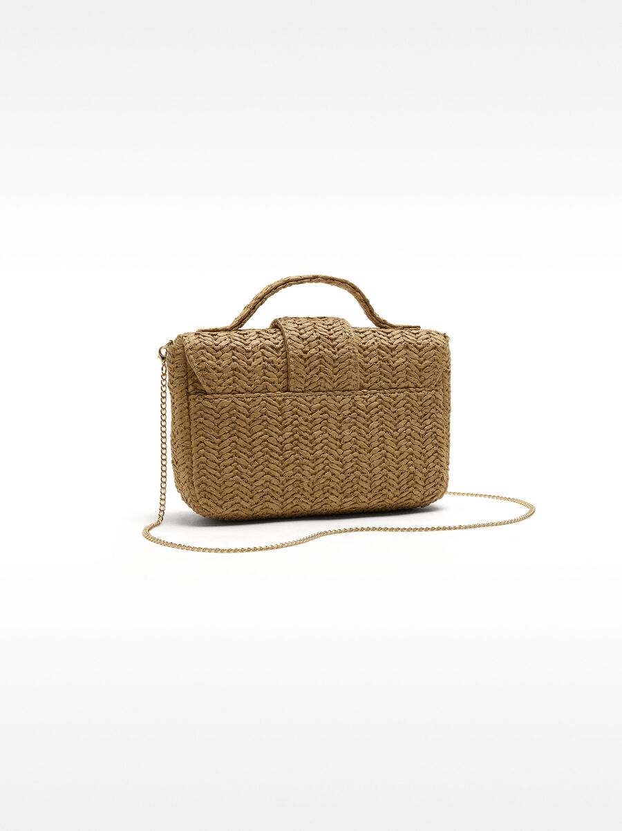Sac à main effet paille avec rabat