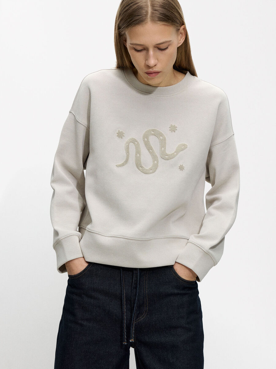 Sweatshirt en coton avec application