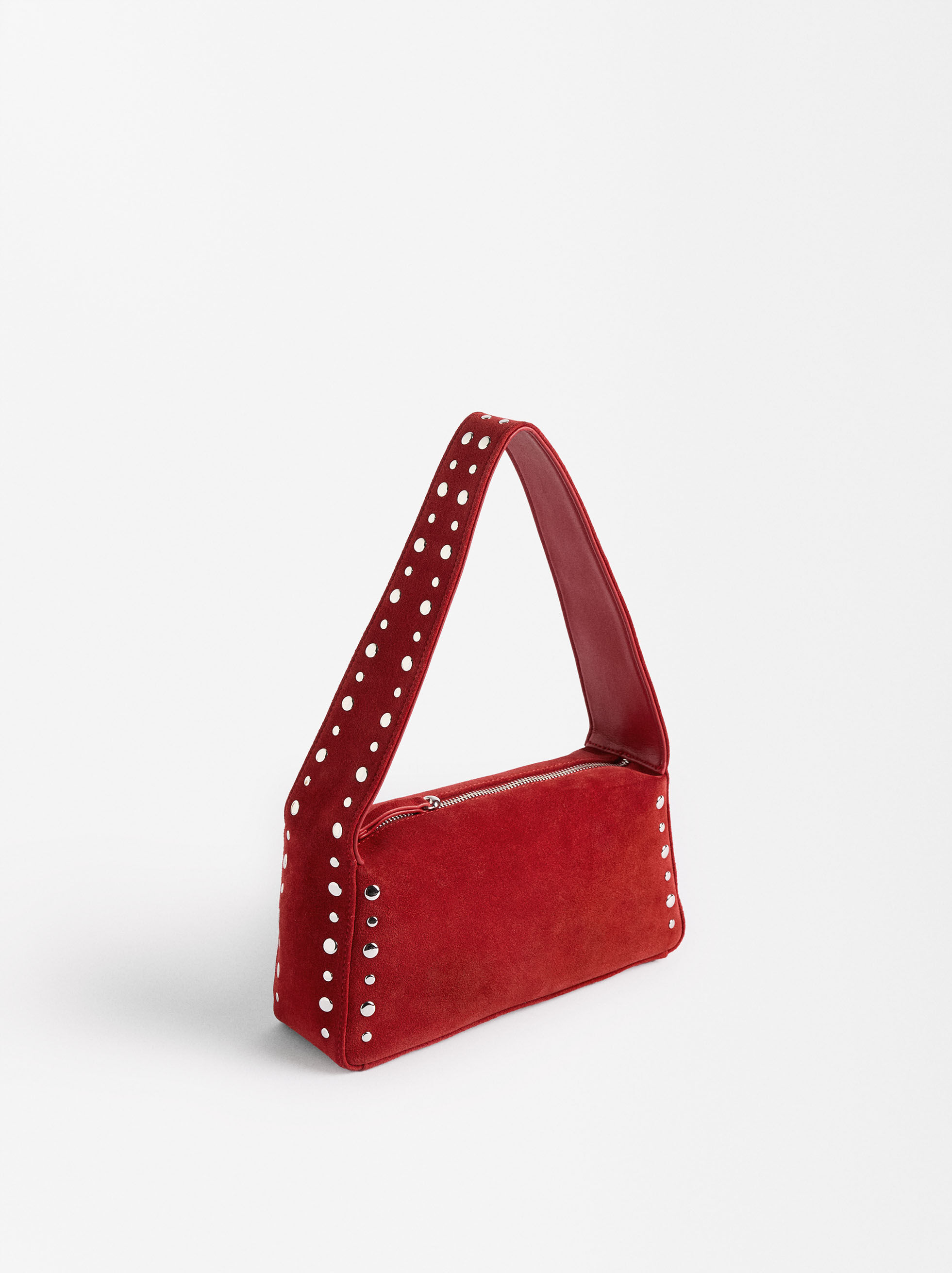 Leather Shoulder Bag With Studs