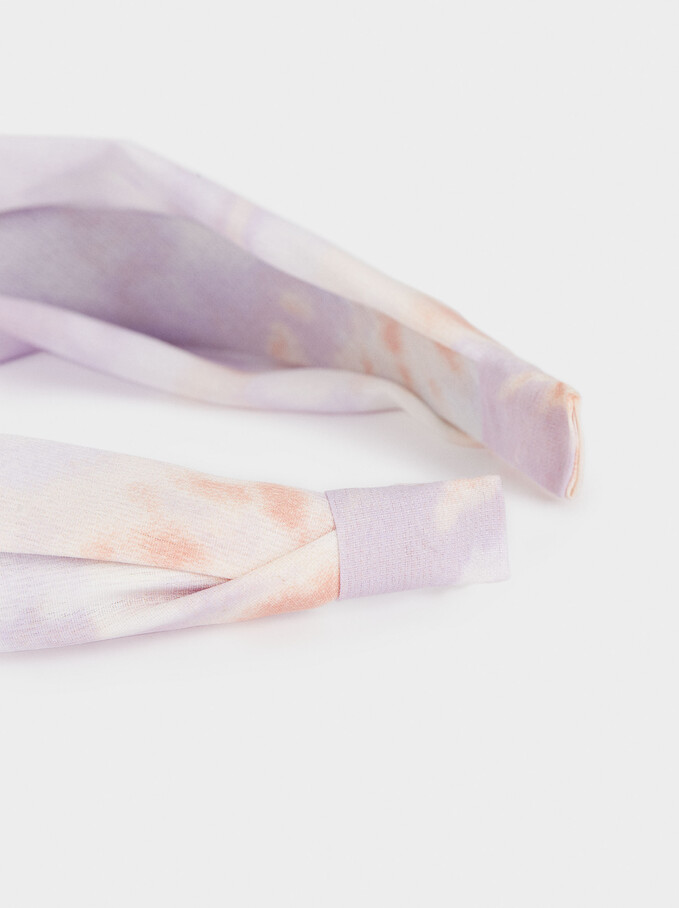 Tie-Dye Wide Headband With Knot, Multicolor, hi-res