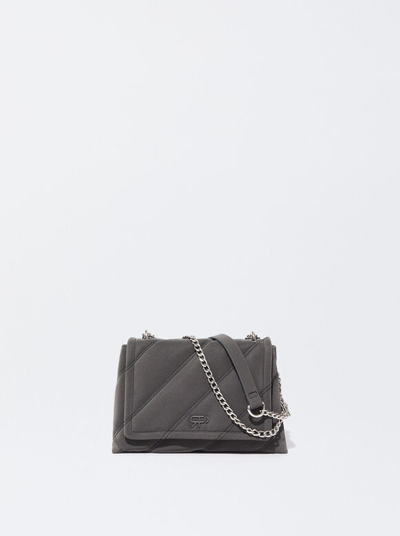 Quilted Shoulder Bag, Black, hi-res