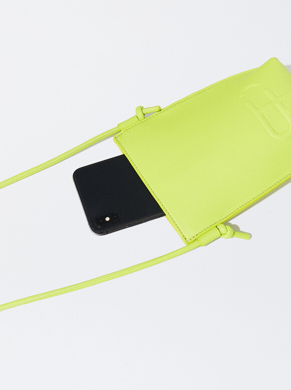 Phone Case With Shoulder Strap, Yellow, hi-res