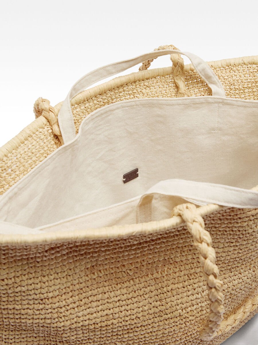 Sac shopper en paille L
