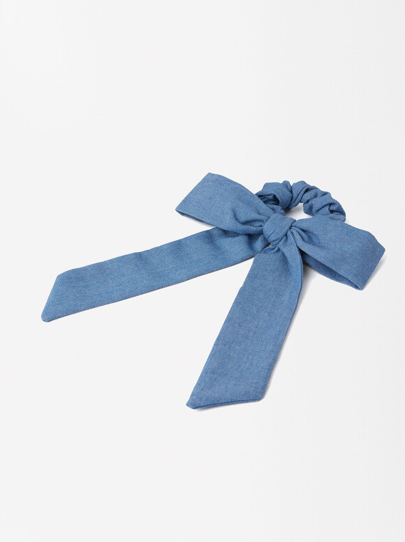 Scrunchie With A Bow, Blue, hi-res