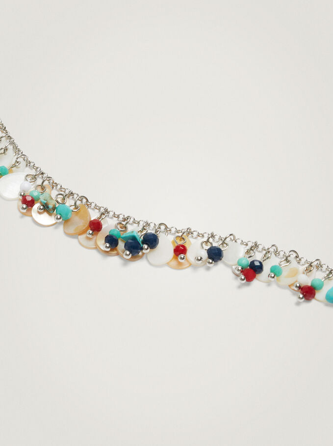 Multicoloured Necklace With Stone And Resin, Multicolor, hi-res