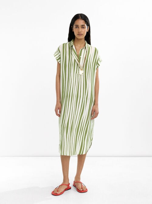 Robe chemise en rayures