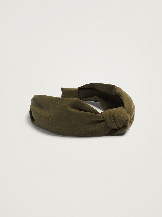 Wide Headband With Knot, Green, hi-res