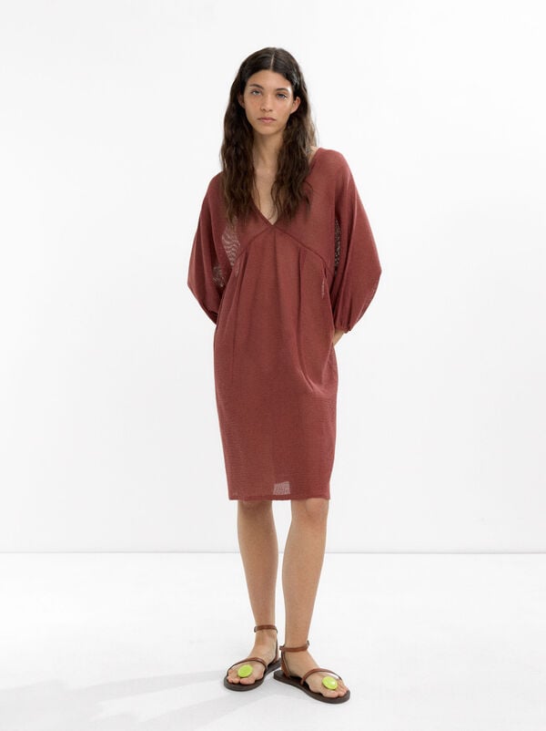 Short mesh dress 100% cotton