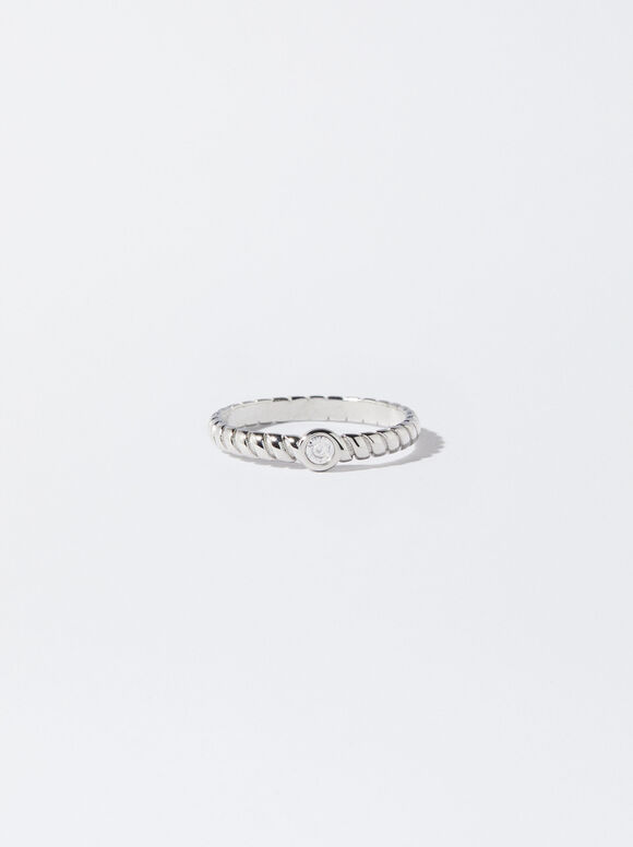 Golden Stainless Steel Ring, Silver, hi-res
