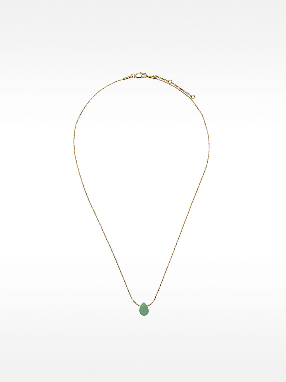 Collar corto con cuarzo verde – acero inoxidable
