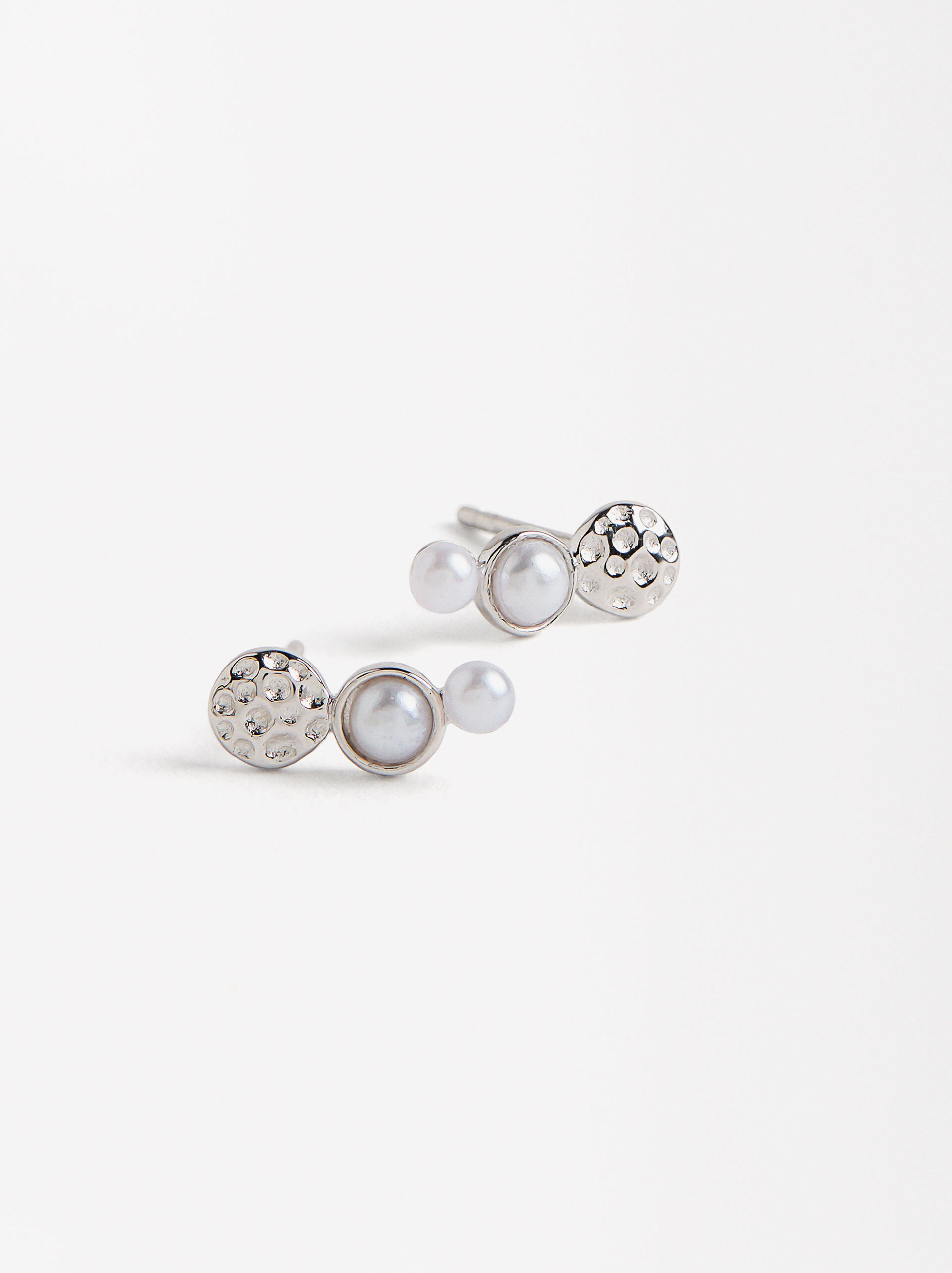 Pendientes con perlas - Plata de ley 925 image number 2.0