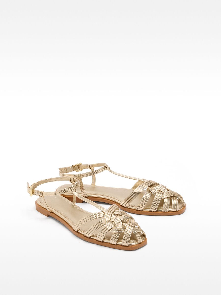 Metallic flat sandals