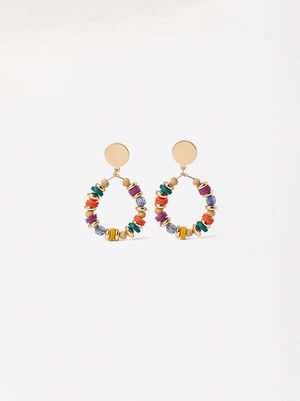 Golden Earrings With Crystals image number 0.0