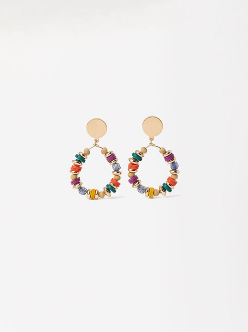 Golden Earrings With Crystals