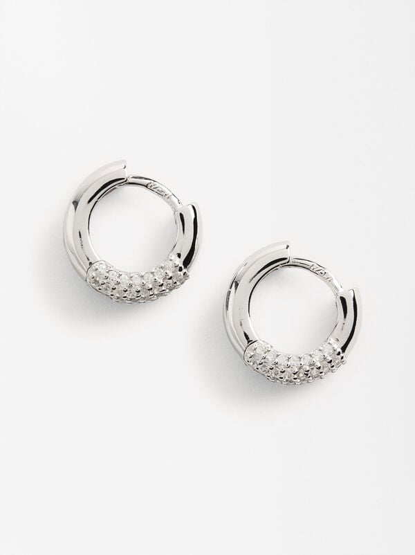 Hoops with zirconia - 925 sterling silver