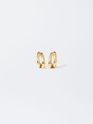 Stainless Steel Golden Hoop Earrings image number 0.0