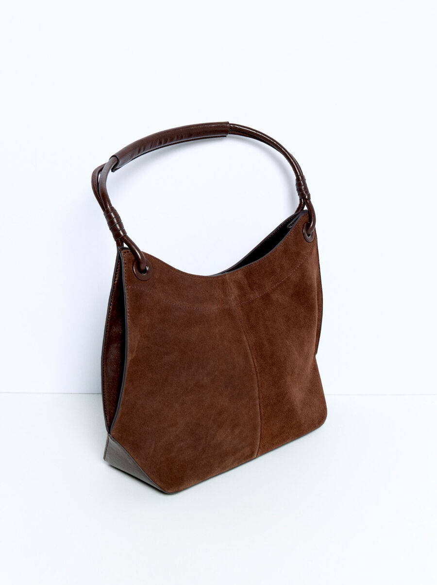 Shoulder bag with leather details