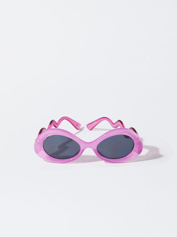 Sonnenbrille Mit Ovalem Rahmen, Rosa, hi-res
