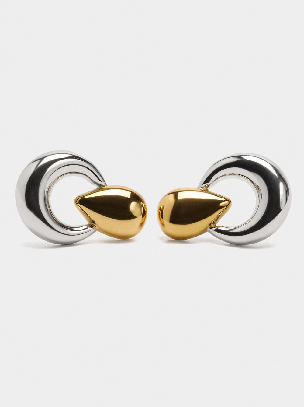 Bicolor short earrings - stainless steel