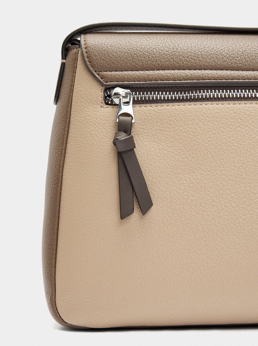 Color block crossbody bag with flap