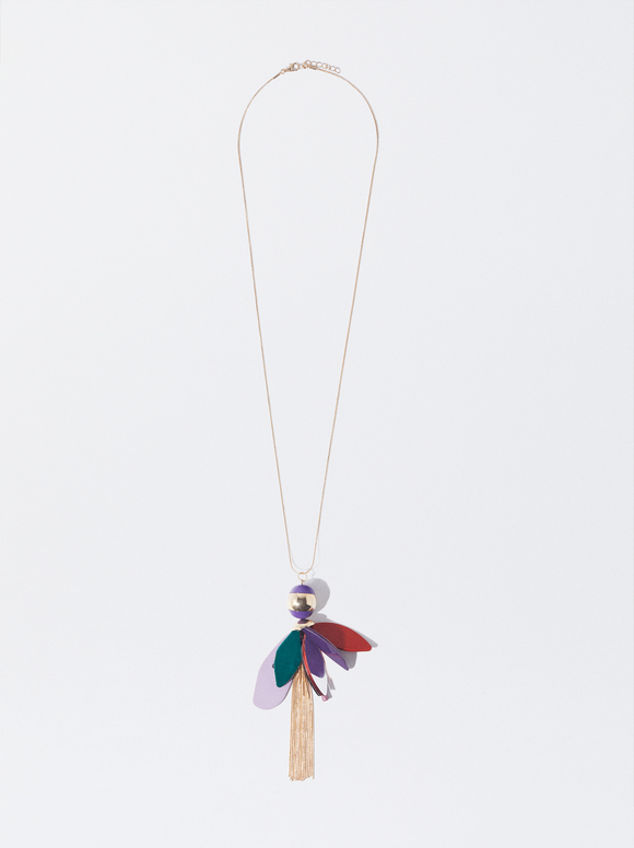 Online Exclusive - Multicoloured Necklace With Resin, Multicolor, hi-res