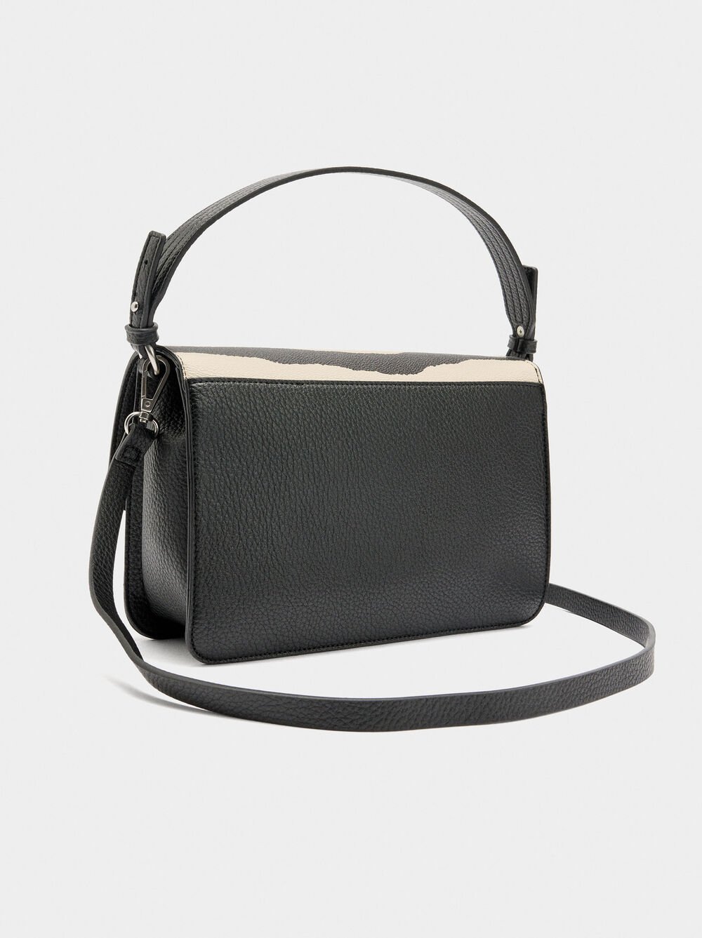 Animal printed crossbody bag with flap