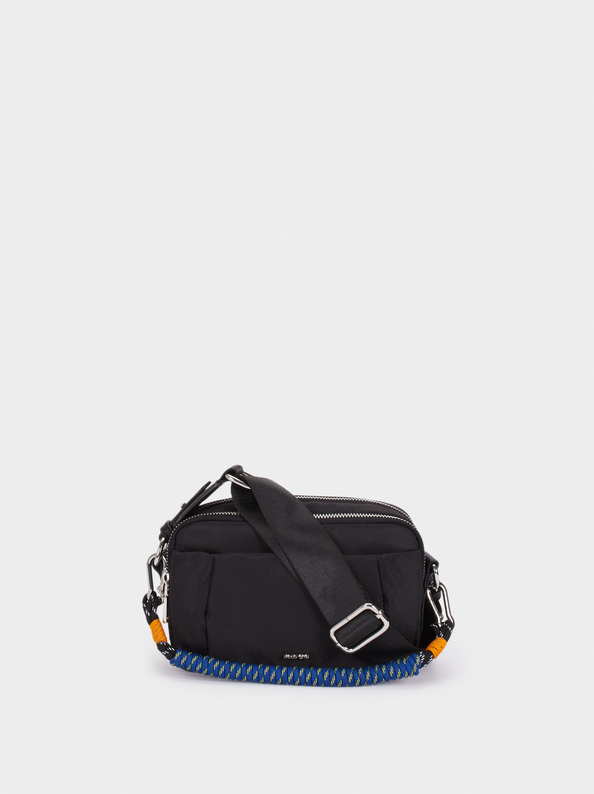 black nylon crossbody bag