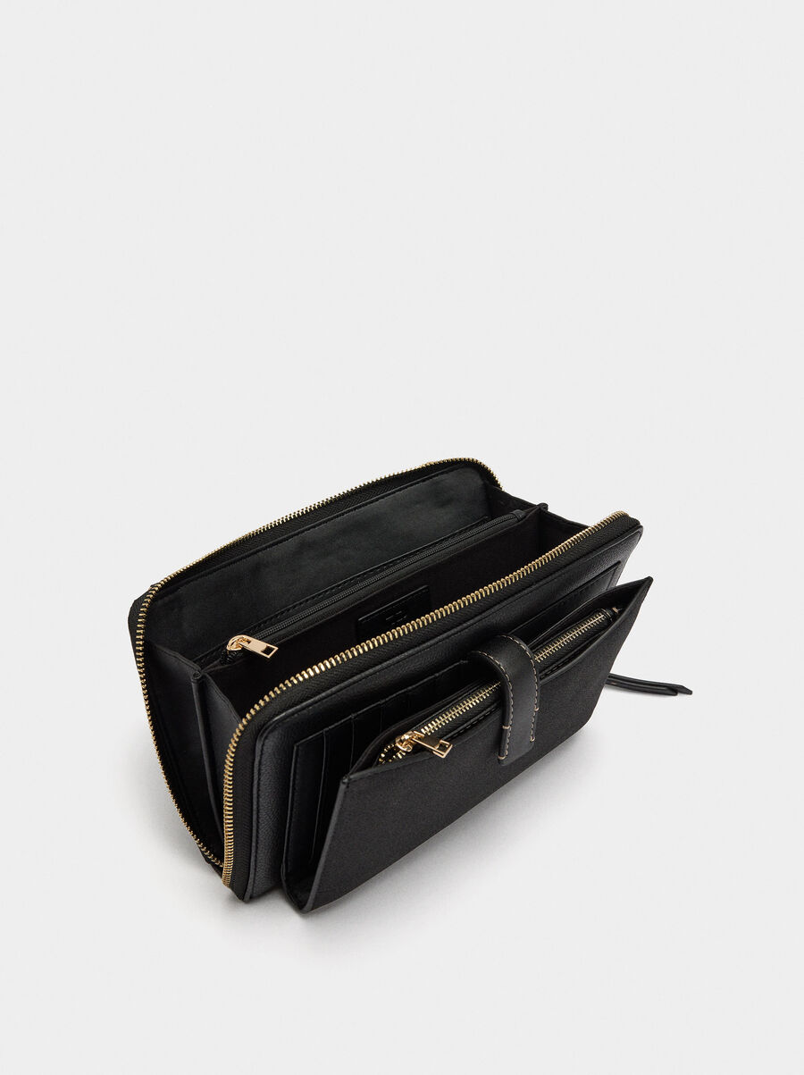 Monedero efecto piel con bandolera