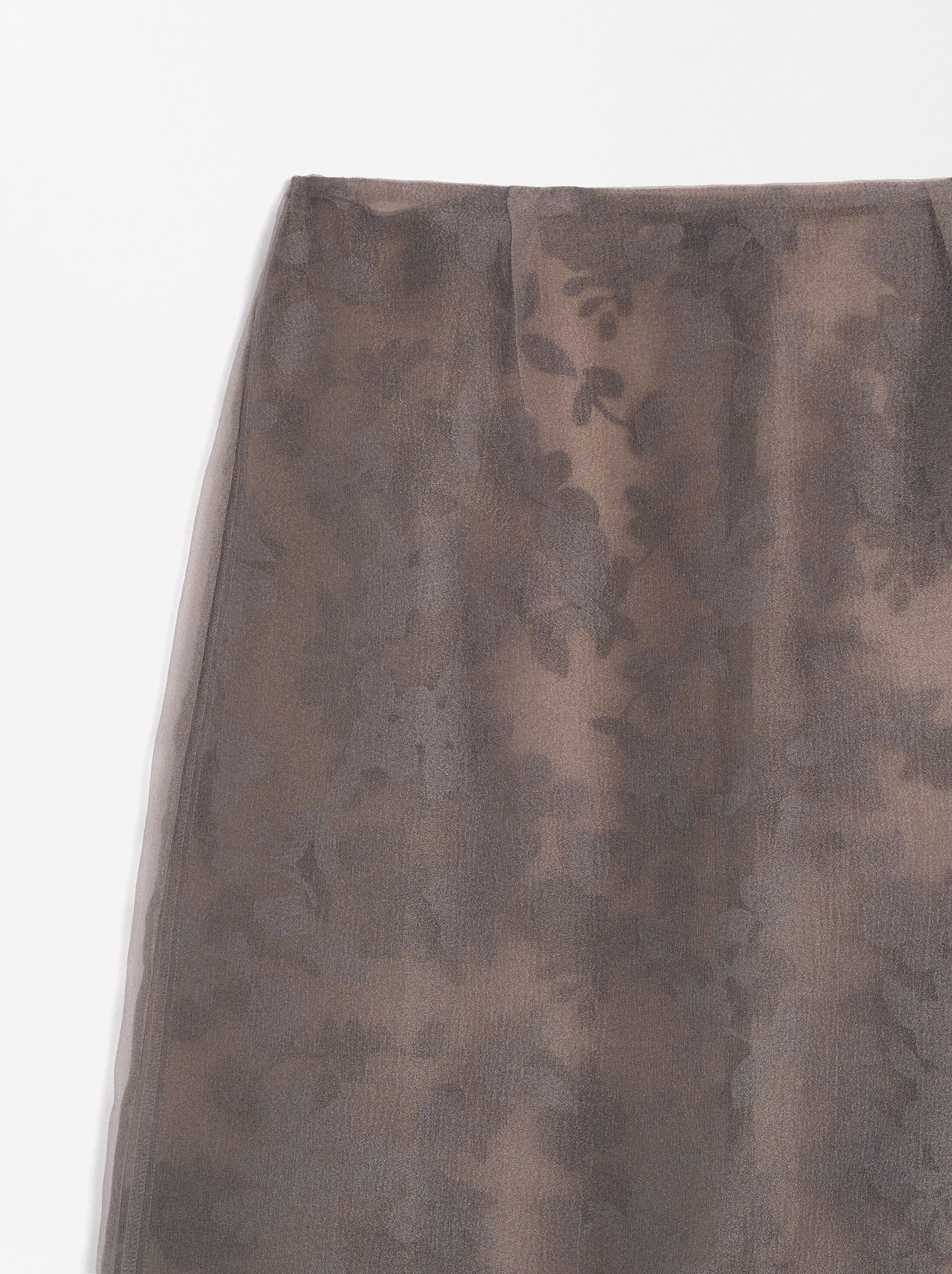 Printed semi-transparent skirt image number 5.0