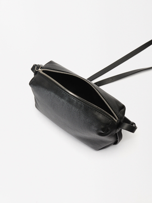 Personalized Leather Crossbag , Black, hi-res