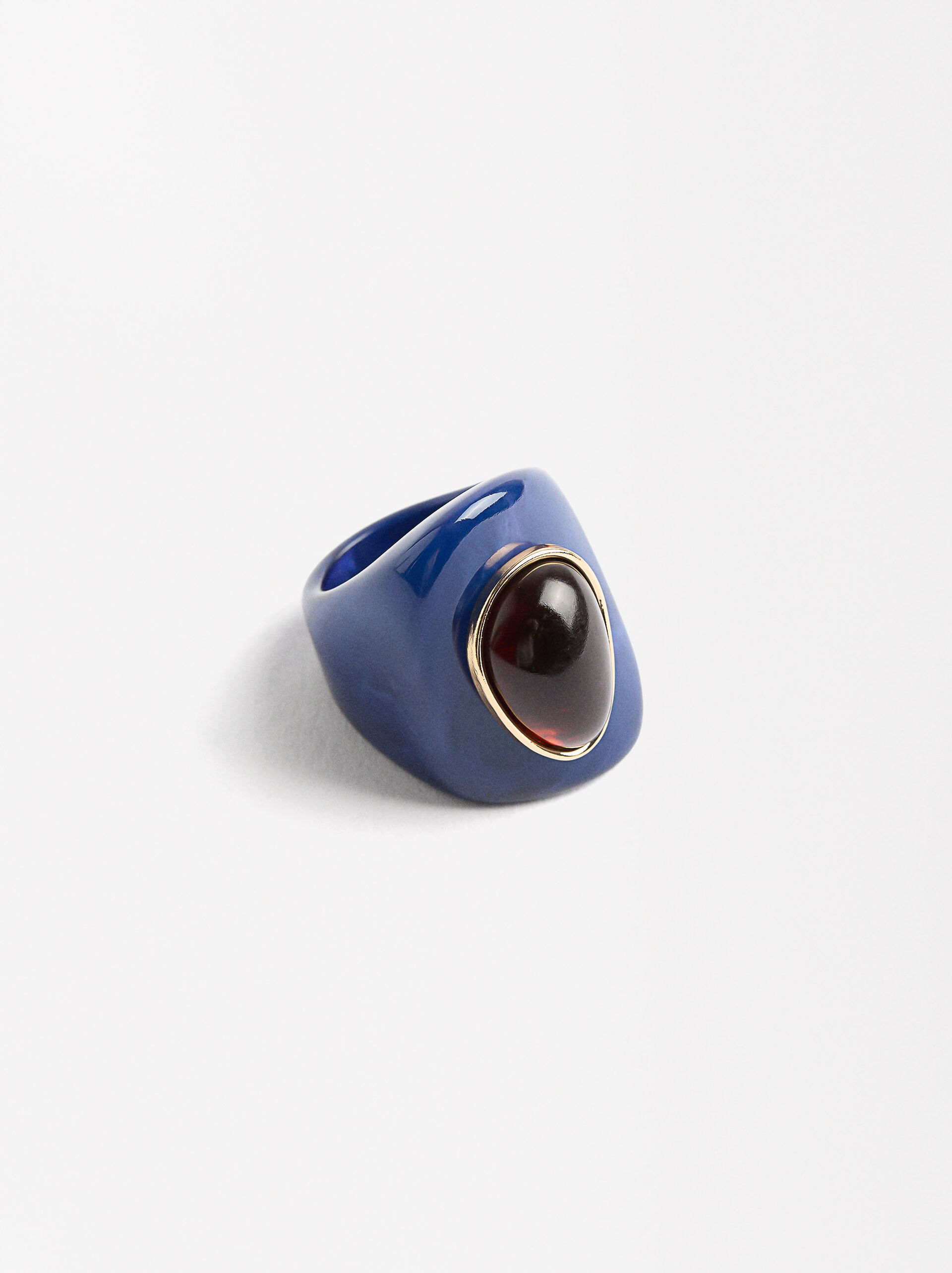 Wide ring with stone effect image number 3.0